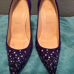Christian Louboutin Purple Star-Studded Heels